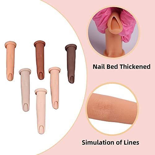 Silicone Nail Practice Fingers For Acrylic Nails, Bendable Fake Training Fingers Nail Manicure Art Finger Model Nail Art Training Tool For Women #TOP5
