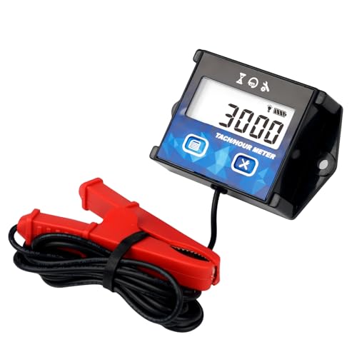 Taikemeti piccolo misuratore di ore del motore, contagiri digitale, promemoria di manutenzione, batteria sostituibile, design per motosega ATV a gas per generatore di tosaerba.