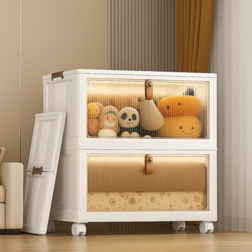 Image of Mevigo Plastic Wardrobe - 2 Tier Cupboard for Storage, Almirah for Clothes, Plastic Cabinet for Storage Box, Wardrobe Organizer for Storage for Kitchen /Bedroom /Living Room- Yfx-2