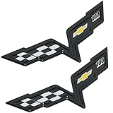 2Pc 2005-2013 C6 Corvette OEM New Front Hood Rear Crossed Flags Emblems 100th Black White