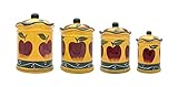 4 Pc Country Apple Canister Set Country