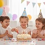 Olen Party Hats for Kids Birthday, 11 Pack Birthday Hats with Pom Poms, Paper Cone Caps for Stuffed Animals, Party Crown Caps Set, Small Celebration Accessories for Girls Boys Toddlers - Image 4