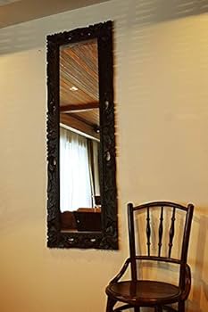 インテリア☆バリ☆ミラー☆ Amazon.co.jp: アジアン家具 木製 バリ ♪バリ島の花彫刻の姿見