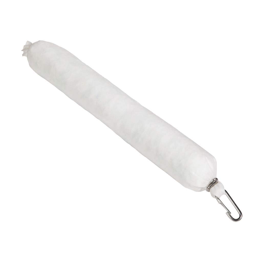 SpillTech Oil-Only Absorbent Bilge Boom, Polypropylene, 18” x 3” (L x Dia.), Bright White (WBB318)