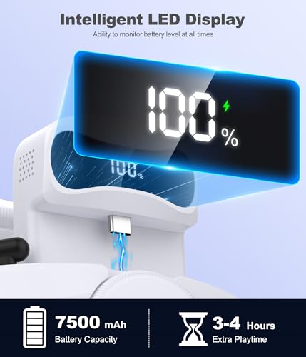 kawaye batery head strap for meta quest 3s32 head strapvr accessories replacement for elite strap with 7500mah batery pack extend 3-4h playtime vr headset strap enhanced supportampcomfort