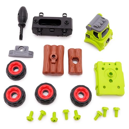 Toyland® 4er-Set – 11 cm (4,3 Zoll) DIY-Landwirtschaftsfahrzeuge und Schraubendreher – Bauen Sie Ihre eigenen Landwirtschaftsfahrzeuge zusammen und Bauen Sie sie – Spielzeug-LKW