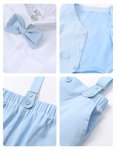 Image of A&J DESIGN Toddler Boys Formal Clothes Suspender Outfit Dress Suit 12M - 6Y