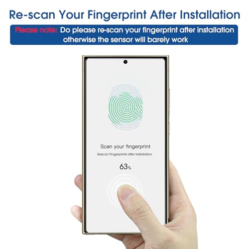 amFilm Auto-Alignment OneTouch for Samsung Galaxy S24 Ultra 6.8'' Screen Protector + Camera Lens Protector, Tempered Glass, 30 seconds Installation, Bubble Free, Case Friendly, Anti-Scratch [2+2 Pack] - Thumbnail 6
