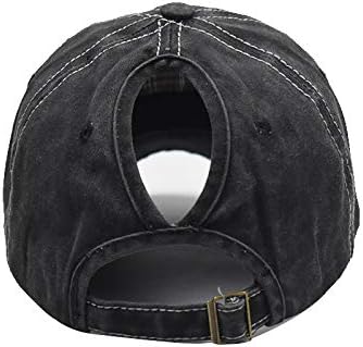 Miniatura 7 de Sombrero de cola de caballo desgastado para mujer, diseño de bandera americana, gorra de cola de caballo alta