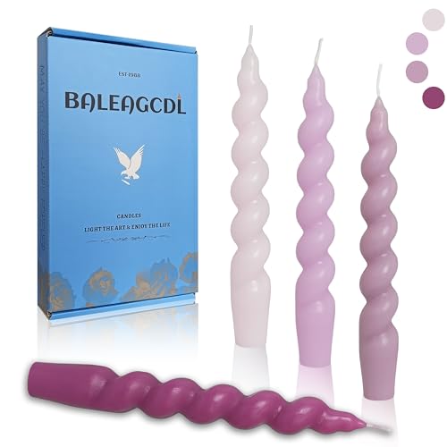 Image of 4 Gradient Purple 7.5 Inch Twisted Candles