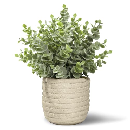 Hopewood-Faux-Plants-Fake-Plants-Eucalyptus-Potted-for-Home-Office-Desk-Artificial-Eucalyptus-with-a-Weave-Basket-for-Indoor-Greenery-Tabletop Hopewood Faux Plants Fake Plants Eucalyptus Potted for Home Office Desk Artificial Eucalyptus with a Weave Basket for Indoor Greenery Tabletop