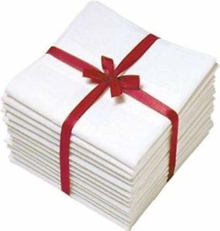 GRGRASP Thread That Bind Relations100% Cotton White handkerchief/Rumal For Men Set Of pcs (Size:: XXL King Size 50 * 50 Cm) Hankies /