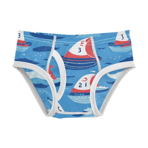 Wusikd Cute Boats Boys' Underwear Cotton Sails Boys Briefs Soft Toddler Underwear 2T
