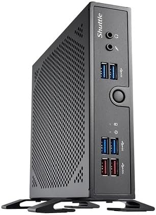 Shuttle XPC Slim Fanless DS50U3 Mini Barebone PC Intel i3-1315U Raptor-Lake Processor Supports DDR5 SO-DIMM (Max. 64GB) Triple Display Support 12V or 19V DC (No Ram No HDD/SSD No OS Installed)