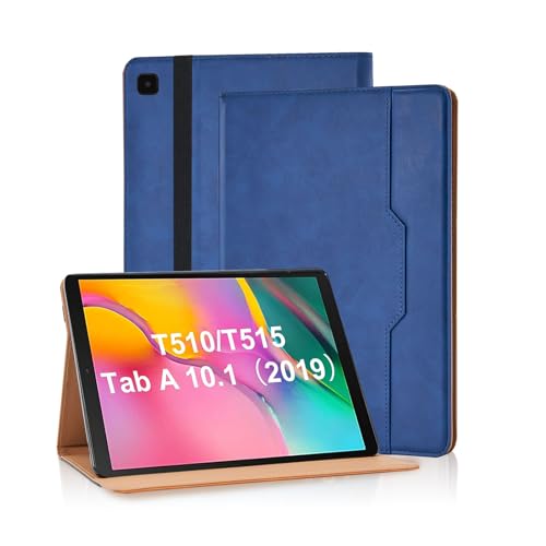 Varohix Tablet Case for Samsung Galaxy Tab A 10.1 2019 SM-T510/SM-T515 Cover Retro Folio Shell for Galaxy Tab A SM-T510 Case Multi-Angle Stand Cover PU Leather with Card Pocket ,Blue