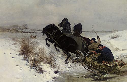 Toile la glace fissurée d'Antoni Piotrowski reproduction d'art