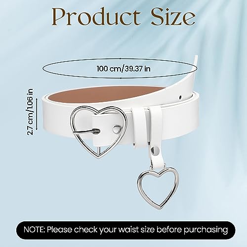 TXIN Heart Buckle Belt Fashion Punk Waist Belt Skinny Waist Band Strap for Women Girls Dress Jeans2