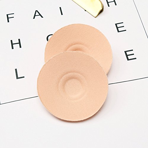 Oulii 3 Pairs Reusable Breast Pads Nipple Covers Invisible Breathable Cotton Nipple Pads Breast Pasties For Women (Beige) #TOP2
