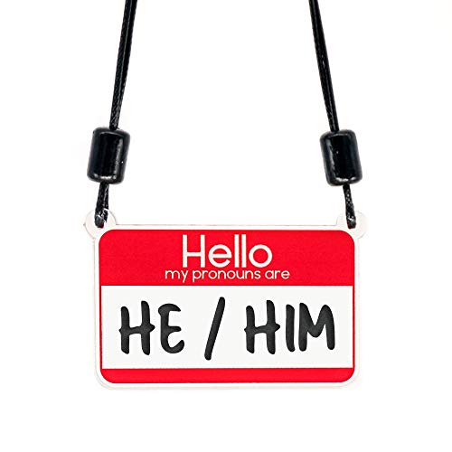 Collar de acrílico Hello My Pronouns Are He/Him