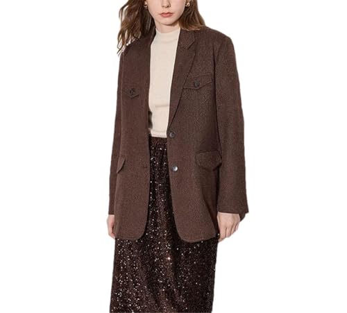 Blazer pour femme manteau léger marron contre le froid du bureau