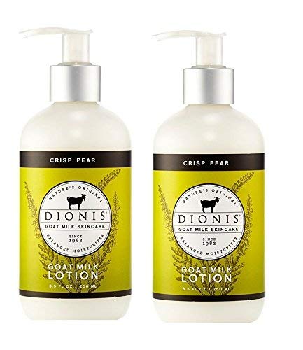 Dionis Crisp Pear Goat Milk Lotion (Pack of 2) with Vitamin E, Glycerin, Disodium EDTA and Goat Milk, 8.5 fl. oz.