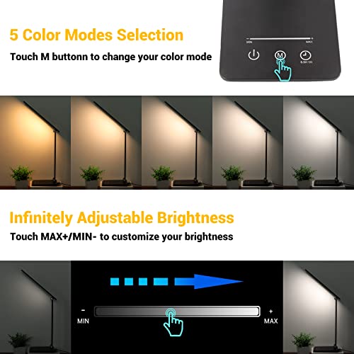 Desk-Lamp-LED-Desk-Lamp-Desk-Lamp-for-Home-Office-5-Color-Modes-Dimmable-Desk-Light-Desk-Lamp-with-USB-Charging-Port-Office-Lamp-Small-Desk-Lamps-Study-Lamp-Reading-Light-Table-Lamp-Black