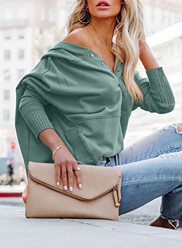 Image of PRETTYGARDEN Women's Casual Long Sleeve Zipper Sweatshirt Drawstring Loose Quarter Zip Pullover Tops with Pockets