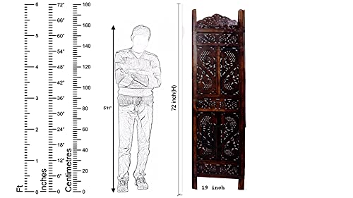 Urbane Crafts Wooden Room Partition/Screen/Room Divider/Room Separator Traditional Handicrafts 6Ft (Dark Brown) (4 Panel) (3 Panel)