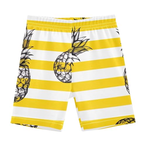 Joisal Cotton Shorts Under Dress Cartoon Pineapples Yellow Stripe Toddler Girl Biker Shorts 4t Kids Clothes