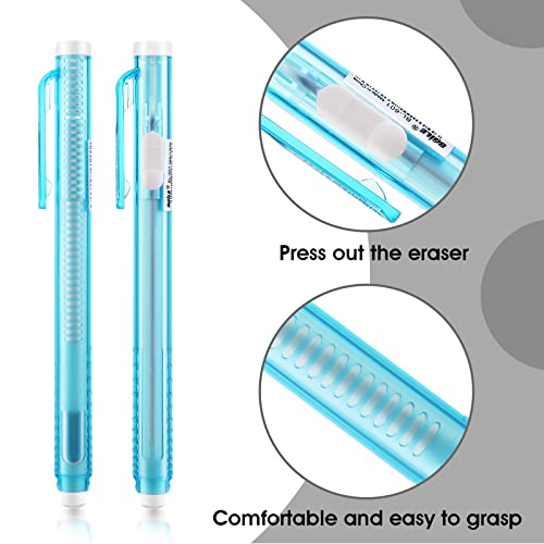 Molain Pen Style Erasers Set, 2PCS Retractable Mechanical Eraser Pens with 6 Pcs Replacement Refills - Image 4