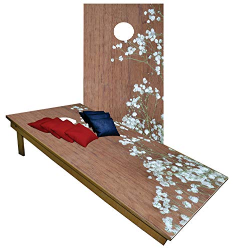 Handmade Premium Wooden Cornhole Board Set - Wood Grain Series - Handmade in USA, Regulation Size 2'x4', Made of Baltic Birch | Includes 8 Cornhole Bags (Style #1183)