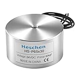 elettrocalamita 220v Dimensioni filettatura: M7 Heschen Elettromagnete Magnete Solenoide, P65/30, OD 65mm, DC24V, 80Kg/176 lb