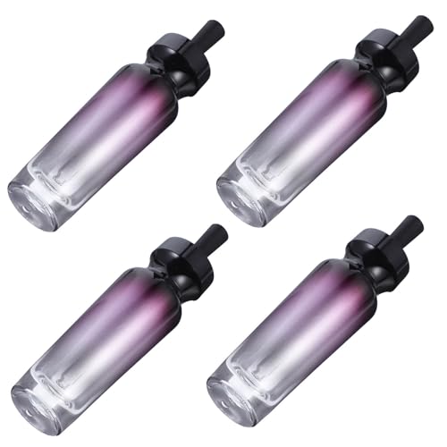 OSOLADY 4pcs 50ml Glass Essential Oil Bottles with Dropper, Refillable Purple Empty Bottles for Travel Accessories and Liquid Storage