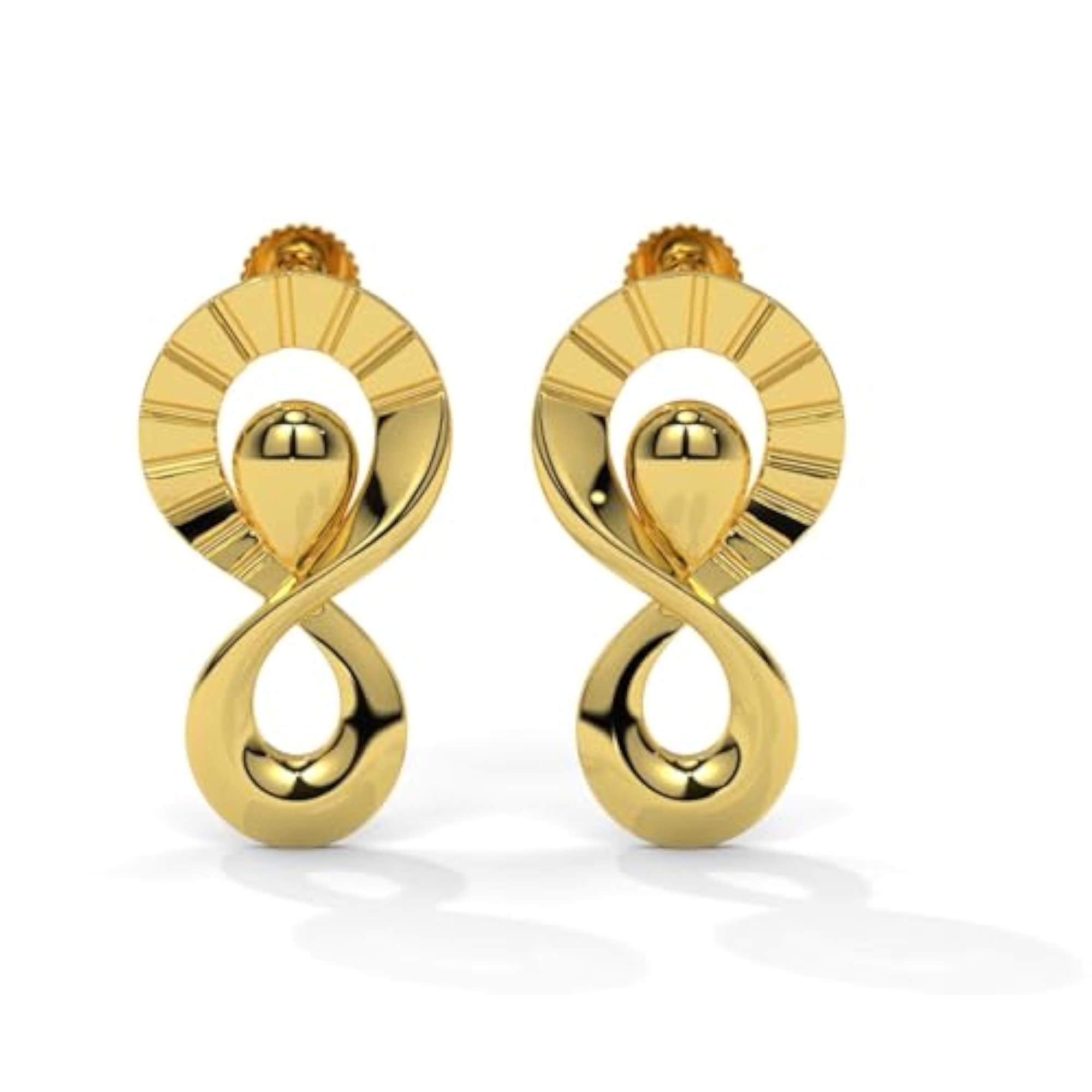 Women's Infinity Sunburst Stud Earrings in 925 Silver with 24K Gold Plated