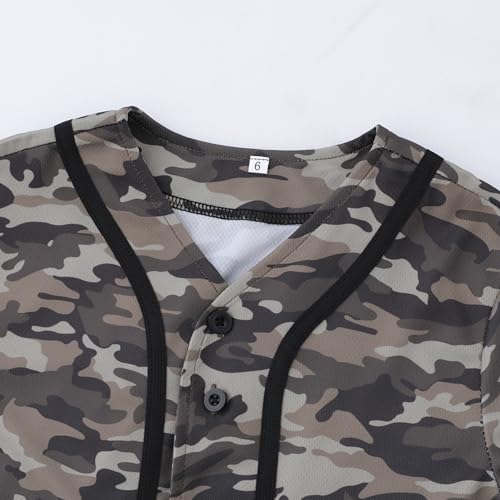 Image of Boys Camouflage Short Sleeve T-Shirt and Shorts Set 2 Piece Summer Camo Baseball Clothes Outfit for Kids Ages 2-14