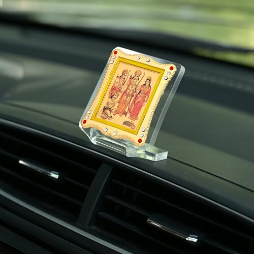Image of Ram Darbar Car Dashboard | Showpiece Decor Religious Frame for Pooja, Prayer and Gift