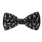RIMENCH Adults & Children Bow Tie Fashion Pattern Bow Ties Wedding Roses Flowers Black Paris Eiffel Tower Novel Bow Ties Handmade Necktie for Wedding Gift Idea For Men And Boys