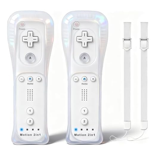 2 Pack Wii Remote Controller with Motion Plus, Wireless Controller for Nintendo Wii and Wii U, with Silicone Case and Wrist Strap, No Nunchucks
