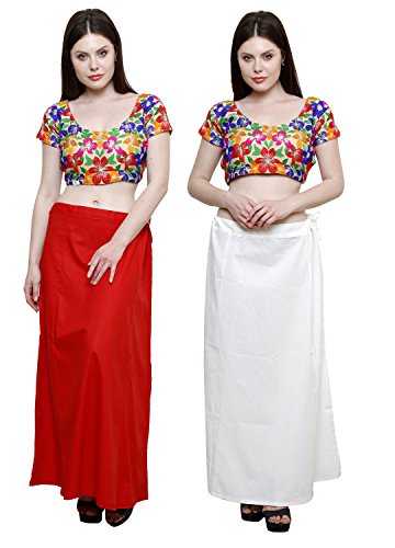 Image of Pistaa combo of 3 Women's Cotton Best Indian Readymade Inskirt Saree petticoats