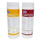 Urnex Brands Grindz Kaffeemühlen-Reiniger Granulat und Urnex Brands 12-ESP20 Cafiza Espressomaschinenreiniger Kaffeefettlöser im Doppelpack