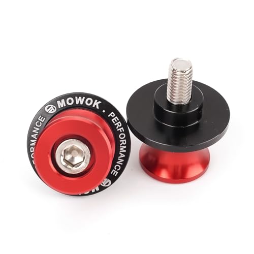 MOWOK M8 Bobbins für Kawasaki Z650 Z900 RS Z800 Z1000 VERSYS 650 ER6N Ninja 650 400 1000 SX ZX6R ZX-10R ZX4R ZX-4RR Mortorrad Zubehör Mounting Ständer Holder Ständeraufnahme Schwingenadapter (Rot)