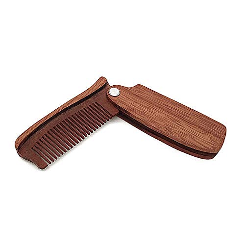 Yao Space Portable Wood Fine Tooth Switchblade Folding Comb Anti-Static No Snag All