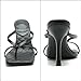 Proptmina Women's Strappy Thong Heeled Sandals Slip On Stiletto Heels Flip Flops Square Open Toe T Strap High Heel Sandals Slide Summer Dressy Sandals (Black,10)