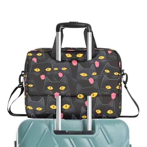 Bolso para laptop con diseño de gato negro 14x13x1 pulg miniatura 6