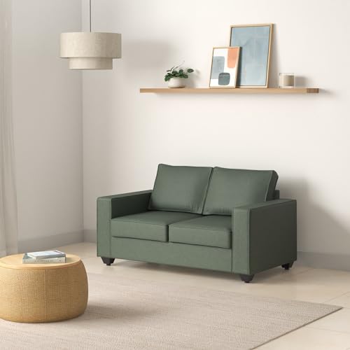 Image of Wakefit Sofa Set | 3 Year Warranty | Sofa 2 Seater, 2 Seater Sofa for Living Room, Wooden Sofa Set, Couch Sofa for Living Room, Sofa for Living Room - Napper(Omega : Green)