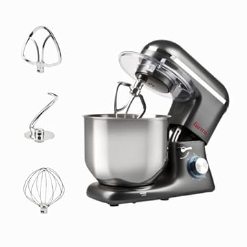 Girmi IM46 Impastatrice Planetaria, 1800 W Max, 8 Litri, 6 Velocità, Pulse, Contenitore inox, Dispositivo di sicurezza, Accessori inclusi, Grigio Antracite
