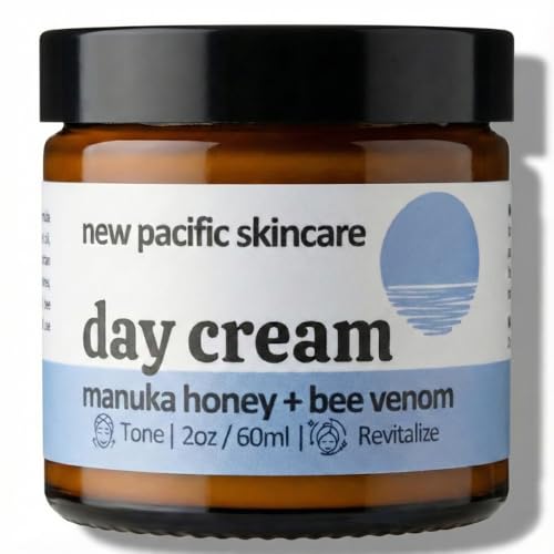 New Pacific Skincare Manuka Honey 45+ MGO & Bee Venom Day Cream | 100% Natural Firming Anti-Wrinkle Face Moisturizer with Hyaluronic Acid & Vitamin C | 2oz