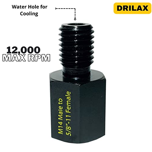 Angle Grinder Attachment M14 Adapter 5/8 Inch 11 Female To M14 Male 12,000 Rpm Rated Wire Wheel Drill Adaptor Compatible With Dewalt, Makita, Milwaukee, Hitachi, Ryobi Tools #TOP4