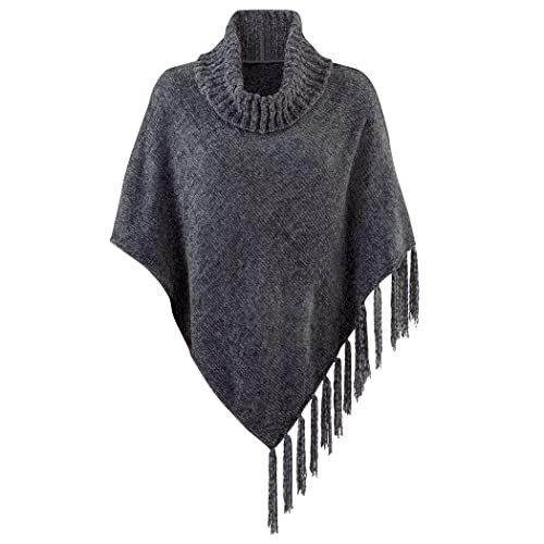 Collections Etc Soft Cowl Neck Chenille Poncho