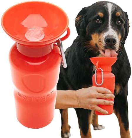 Springer by Springland Dog Water Bottle | Portable Travel Water Bottle Dispenser for Dogs | Dog Gift Seen on Oprah’s Favorite Things, Shark Tank | Leak-Proof Bottles | BPA-Free 22oz Poppy